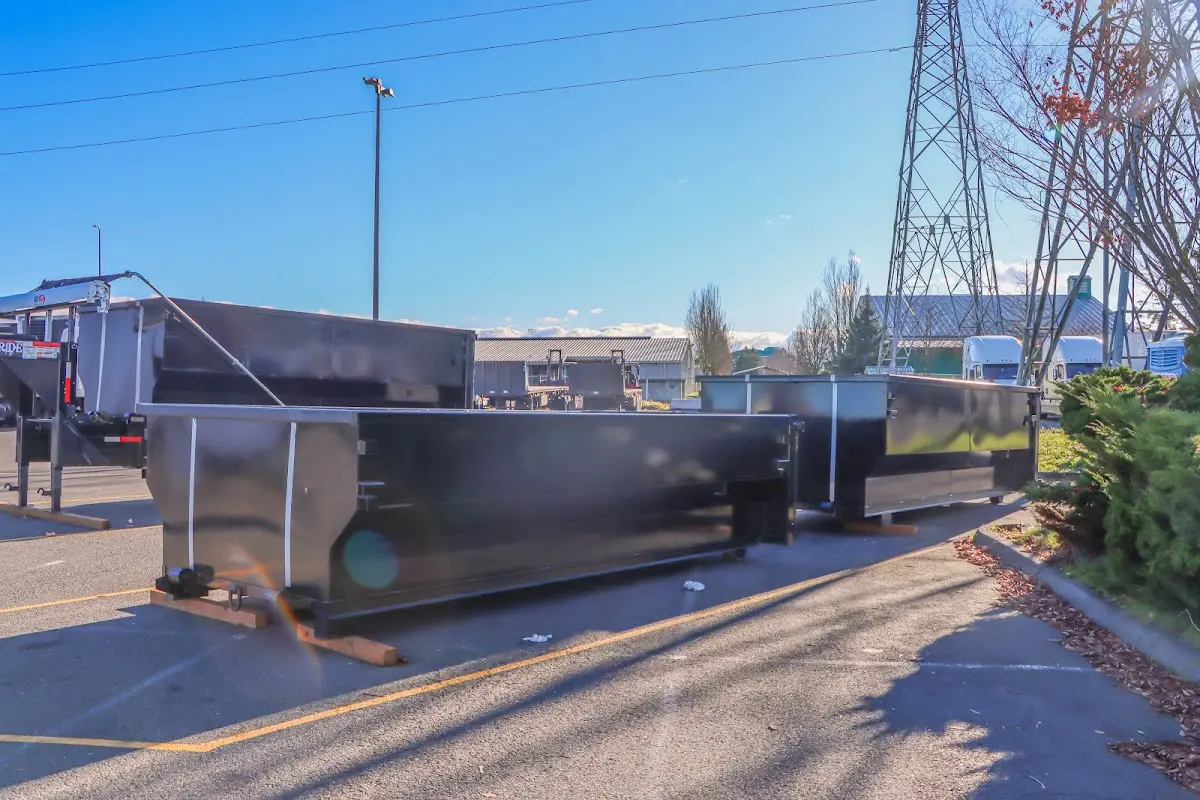 Roll-off dumpster ready for waste disposal at job site for Estate Cleanout Dumpster Rental in Braintree Town
